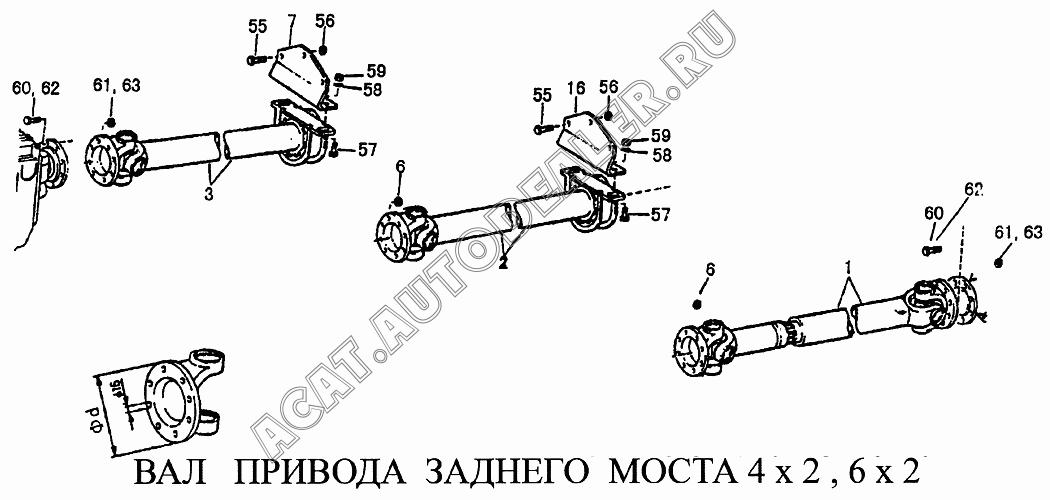 Вал привода заднего моста 4х2, 6х2 ZZ1167M4611(W)/L для CNHTC Sinotruk Howo