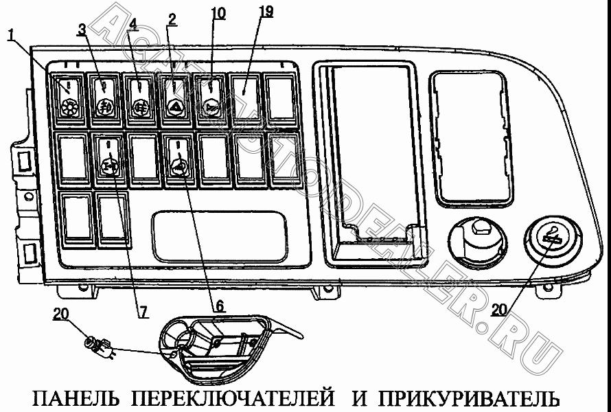 Выключатель головных фар WG9719582001 для CNHTC Sinotruk Howo