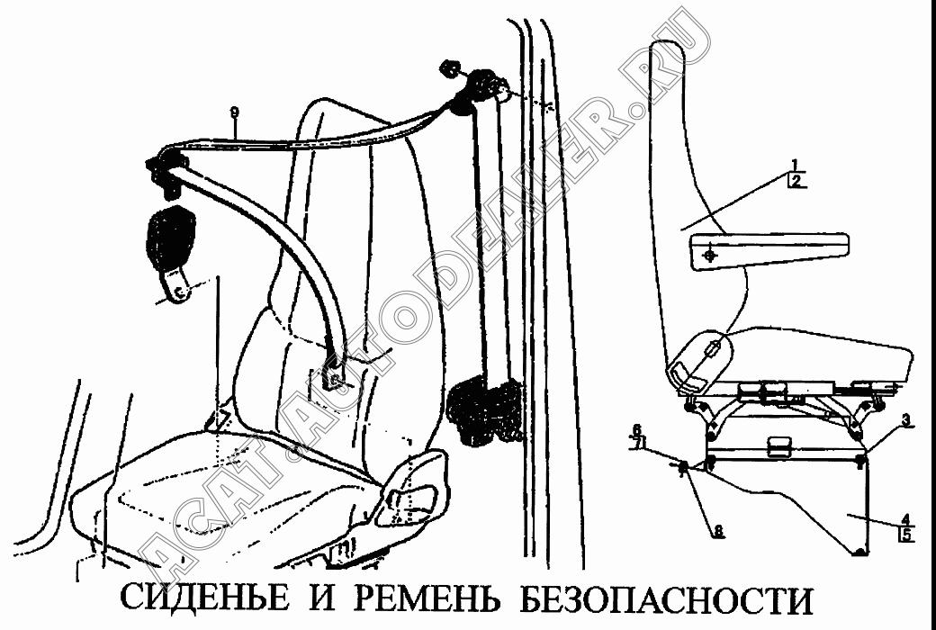 Правое сиденье HOWO AZ1646510021 для CNHTC Sinotruk Howo