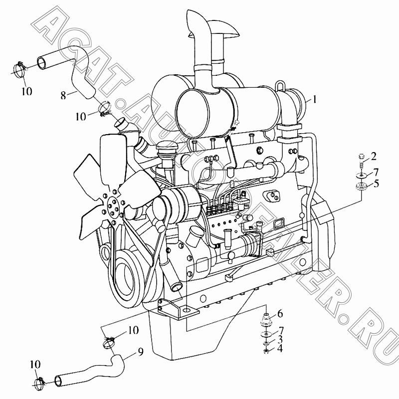 Двигатель (13020120-11) 9D636-0101000 для Foton FL936F