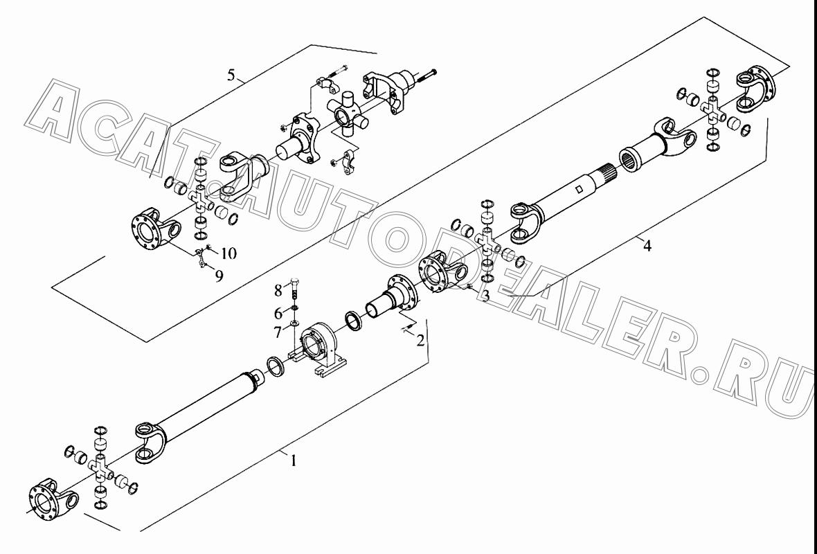 Вал карданный 9F28-251000 для Foton FL958G