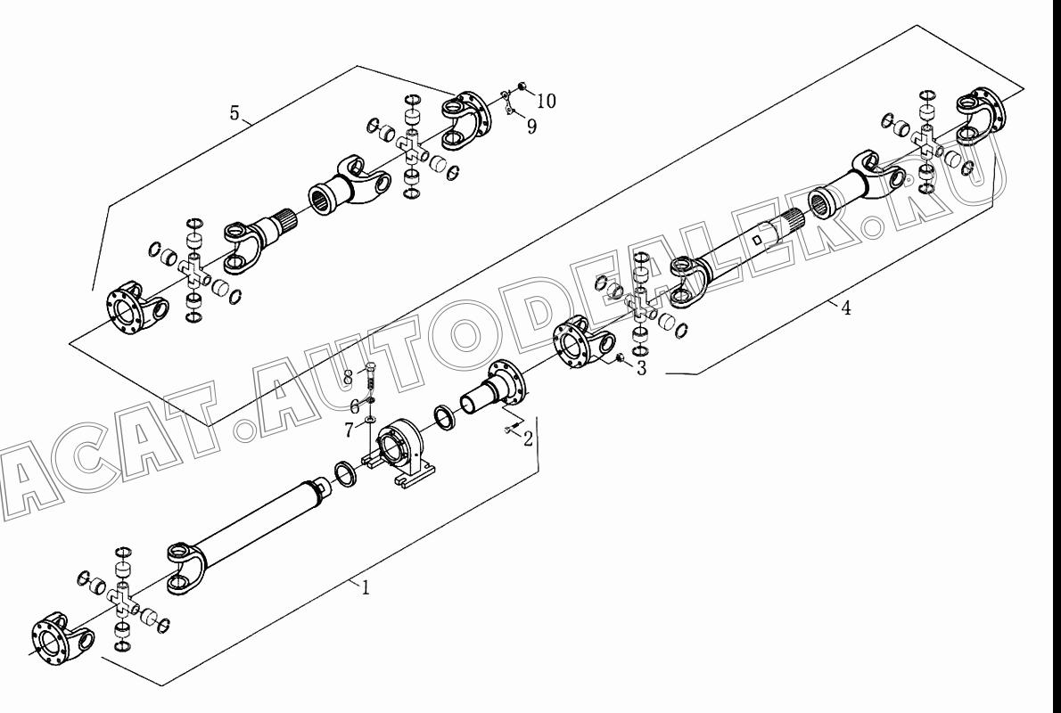 Вал карданный 9F29-251000 для Foton FL958G