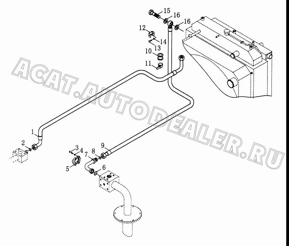 Шланг 9F833-5701000 для Foton FL958G