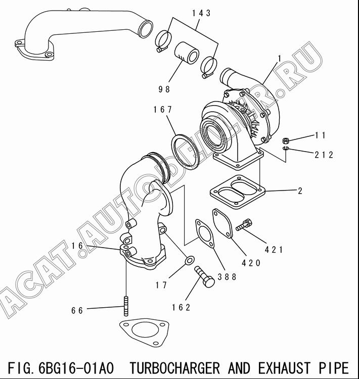 TURBOCHARGER ASS'Y 1-14400-403-0 для Isuzu 6BG1-1-T