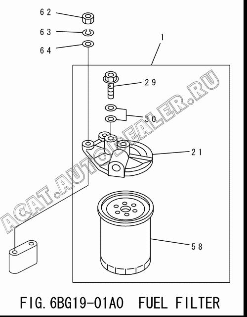 FILTER ASS'Y 1-13200-701-3 для Isuzu 6BG1-1-T