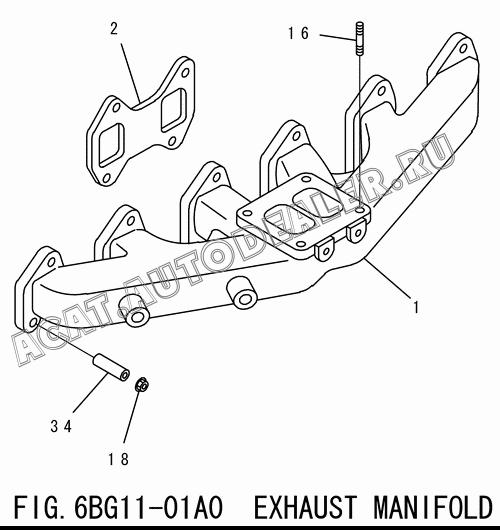 MANIFOLD,EXHAUST 1-14141-791-2 для Isuzu 6BG1-1-T