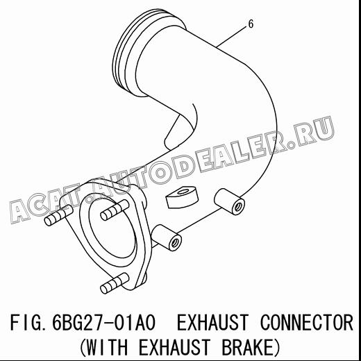 CONNECTOR,EXHAUST BRAKE 1-14144-606-1 для Isuzu 6BG1-1-T