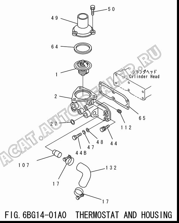 THERMOSTAT 1-13770-071-0 для Isuzu 6BG1-1-T