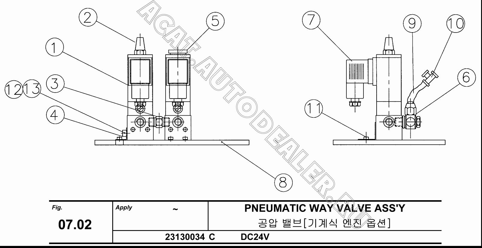 3/2 PNEUMATIC WAY V/W R 1/8Z 23130034.01 для Hanwoo HCP40.15X