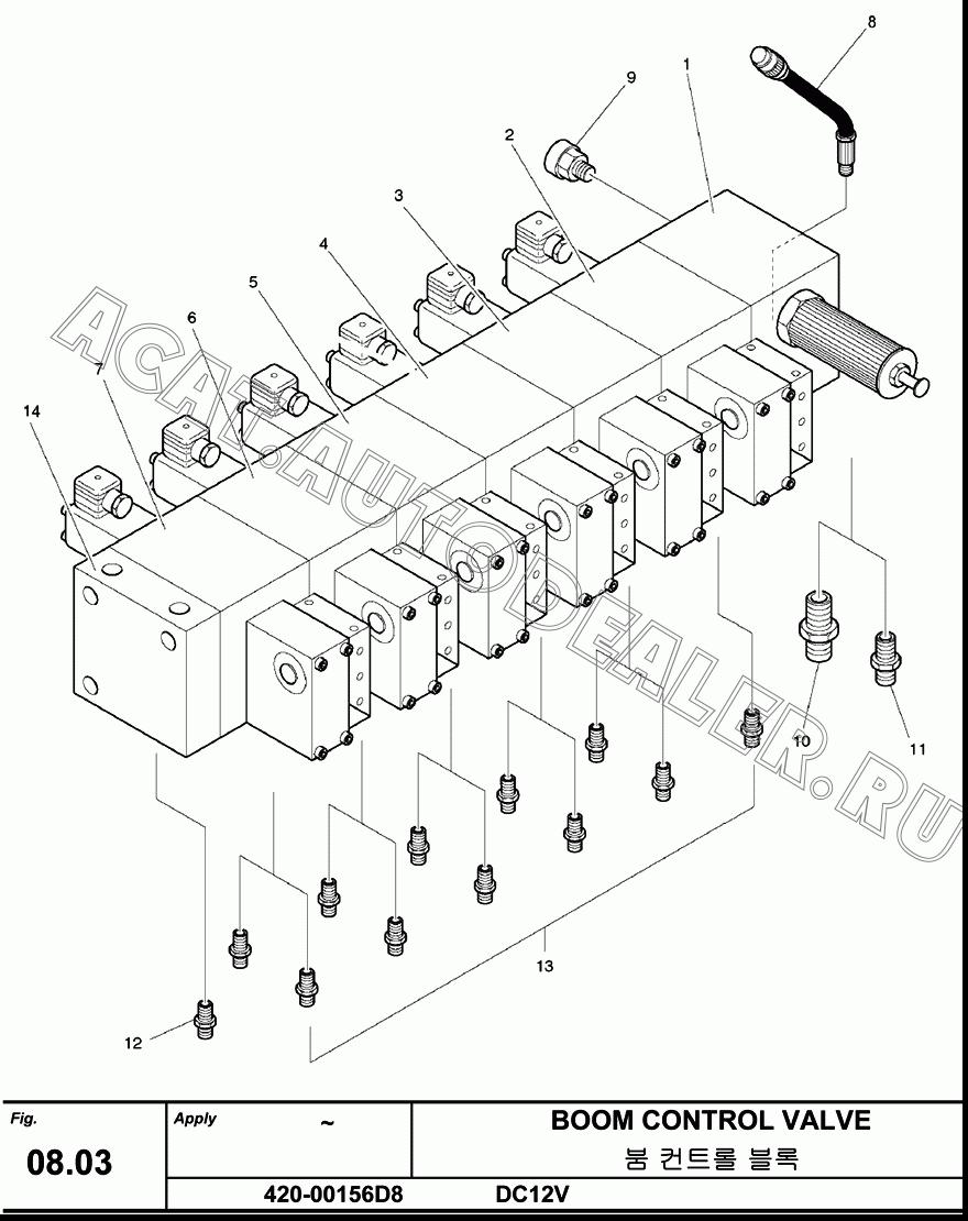 SECTION V/V BLOCK SPOO 12V:40/63 L/MIN 420-00156-33 для Hanwoo HCP40.15X