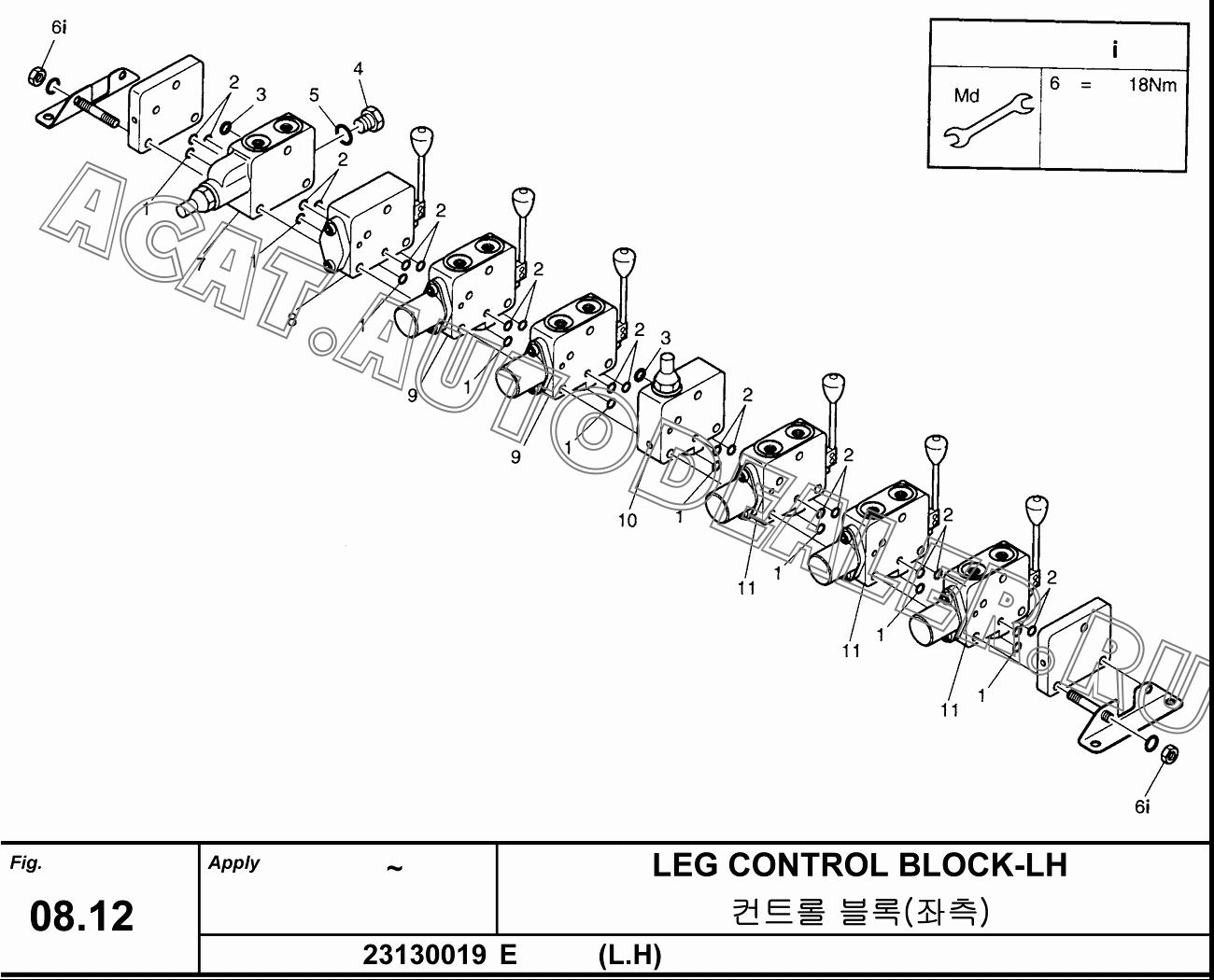 SECTION, VALVE, FEXTENSI 23130019-11 для Hanwoo HCP40.15X