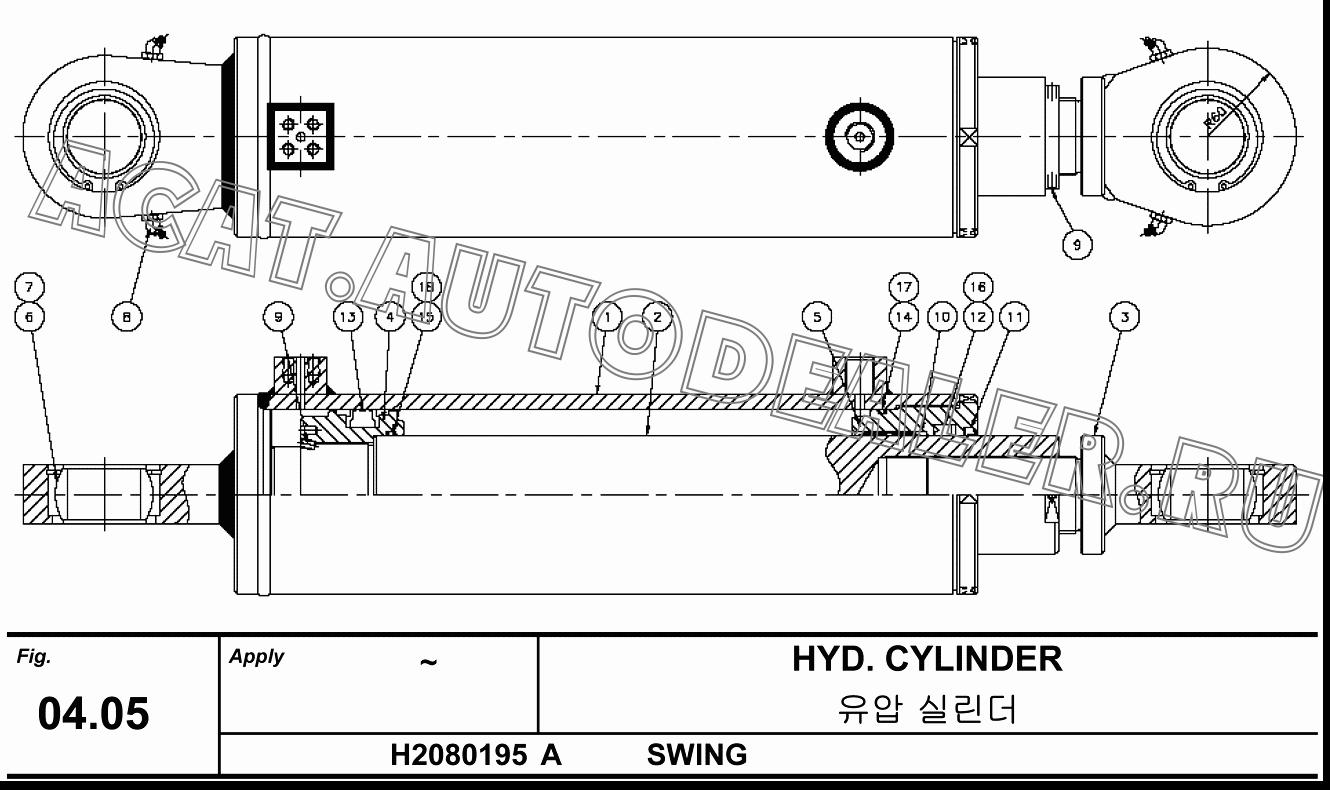 PISTON H2080195-04 для Hanwoo HCP40.15X