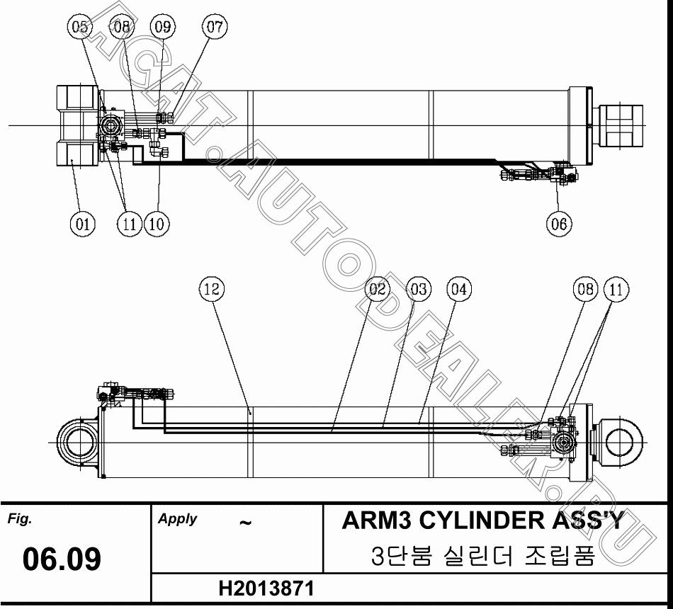 3RD BOOM CYLINDER ASS' H2080309 для Hanwoo HCP40.15X