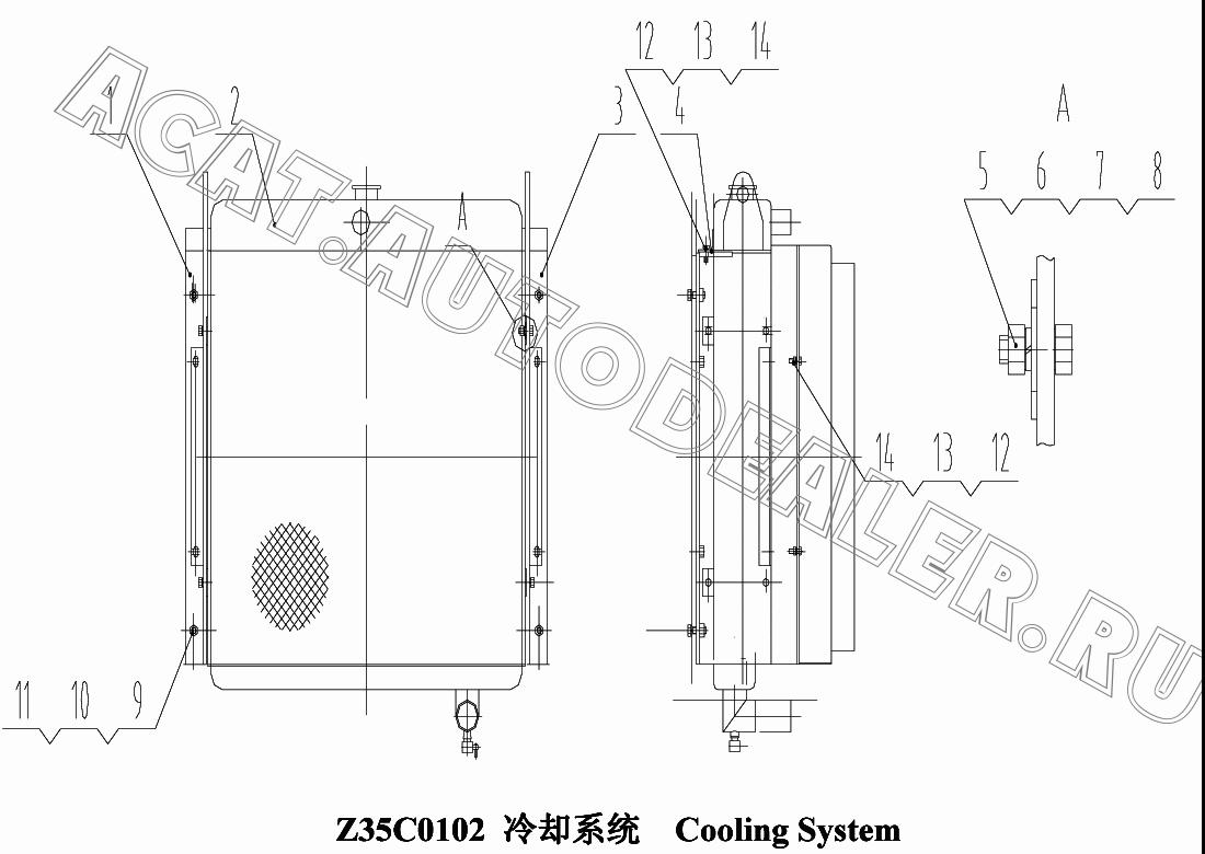 Radiator Support (I) Z35C010201 для ChengGong CG935G