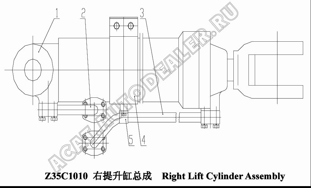 Lift Cylinder ZL35G120/70H.00 для ChengGong CG935G