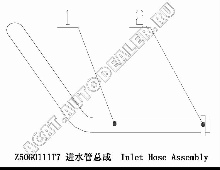 Inlet Hose Z50G011100001T7 для ChengGong CG958G