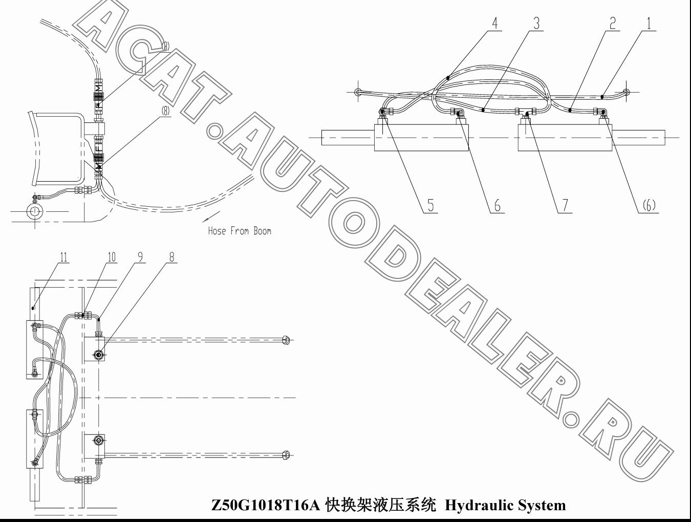 Hose 20491-22-08ZX2T08AGX500 V0 для ChengGong CG958H