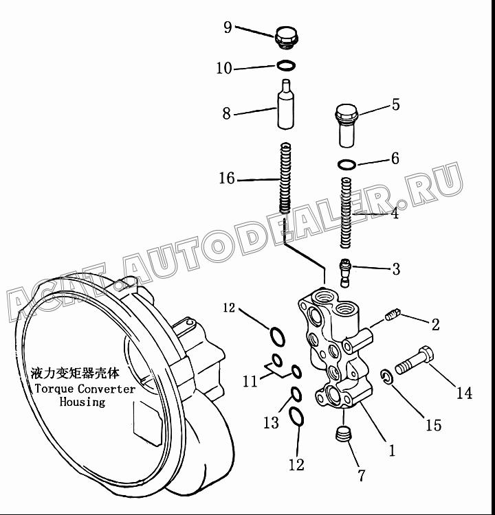 Корпус клапана 16Y-11-30001 для Shantui SD16