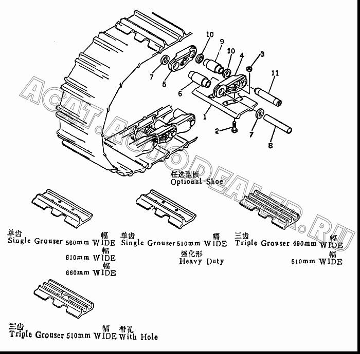 Трак A-203-510-01 для Shantui SD16