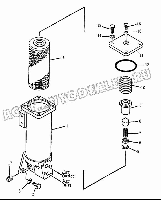 Корпус фильтра 16Y-75-23100 для Shantui SD16