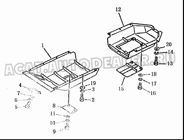 Пластина защитная нижняя, передняя часть 16Y-52-10000 для Shantui SD16