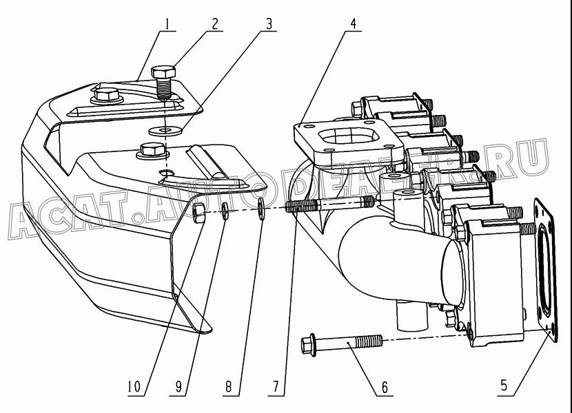 Выпускной коллектор G2000-1008204 для Yuchai YC4G180-30