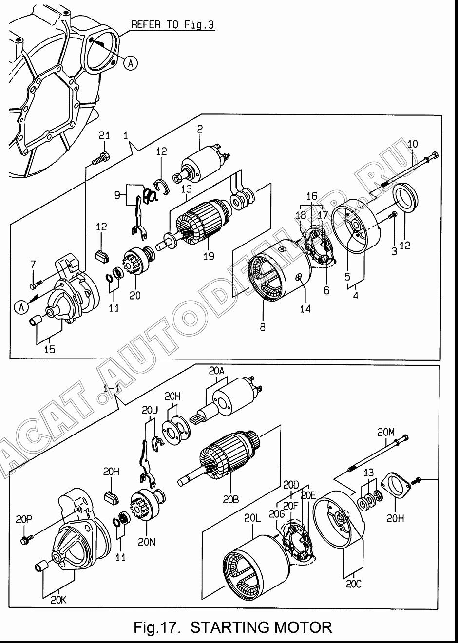 STARTER 119631-77010 для Yanmar 3TNE68