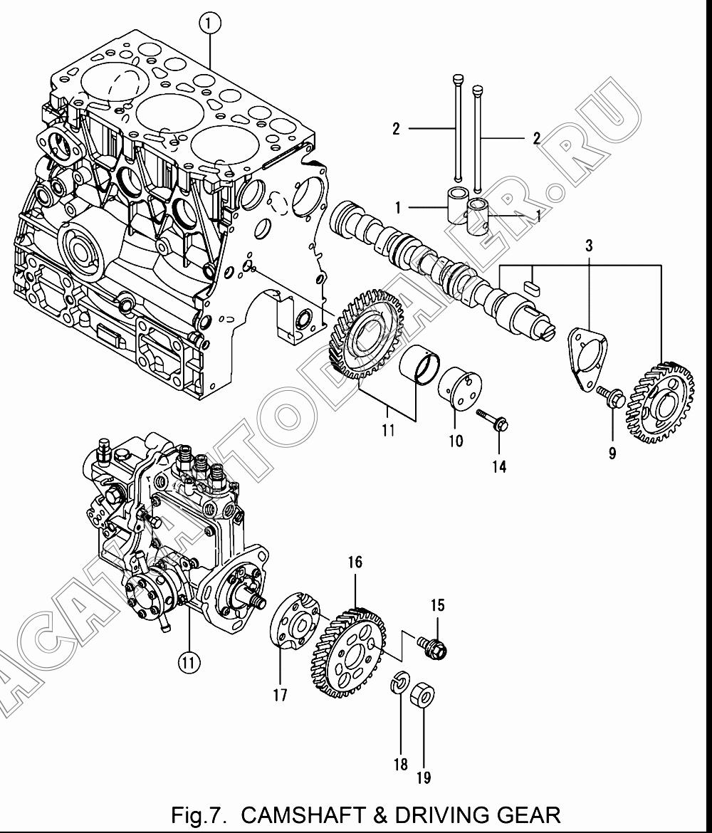 ROD, PUSH 119515-14400 для Yanmar 3TNV70