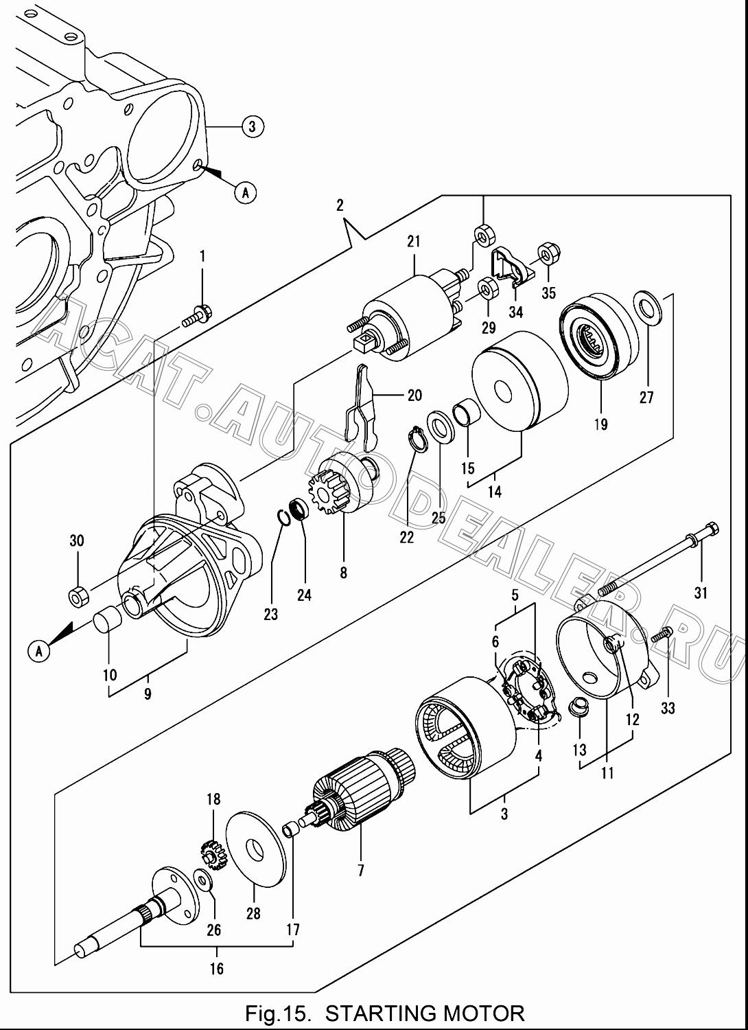 STARTER, P1.1 119515-77010 для Yanmar 3TNV70