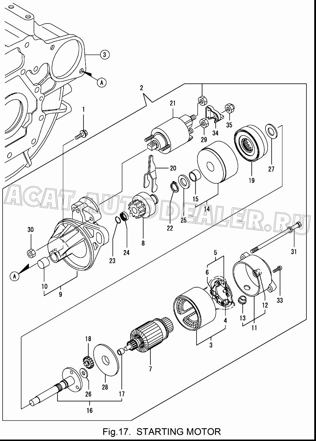 STARTER, P1.1 119717-77010 для Yanmar 3TNV76