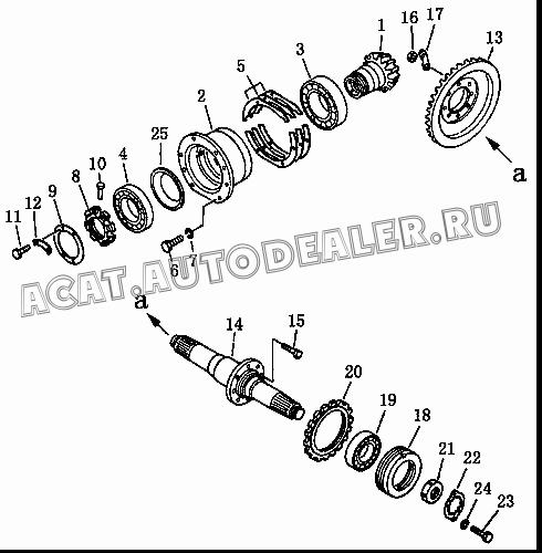 Bevel pinion shaft 10Y-16-00024 для Shantui SD13