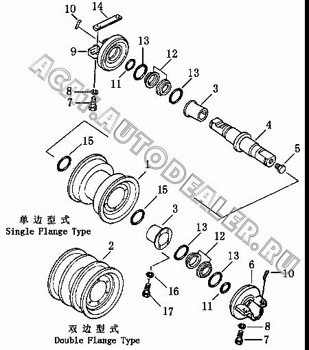 Track roller shaft 10Y-40-10001C для Shantui SD13