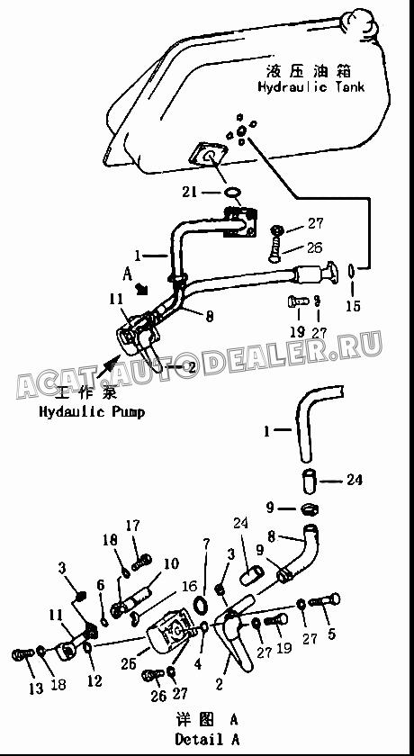 Tube 10Y-61-01000 для Shantui SD13