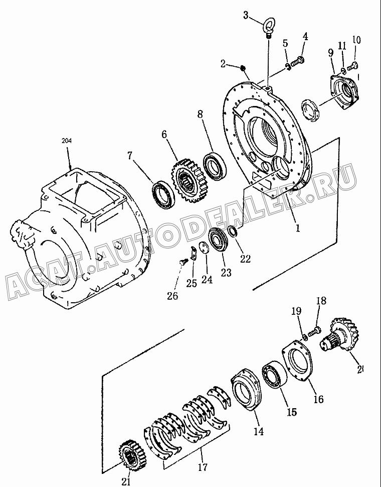 Корпус заднего бака 154-15-33110 для Shantui SD22