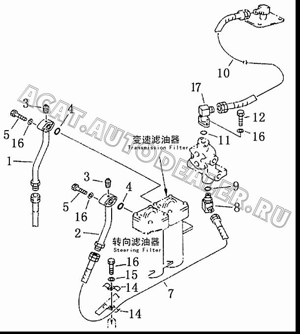 Труба 154-49-51250 для Shantui SD22