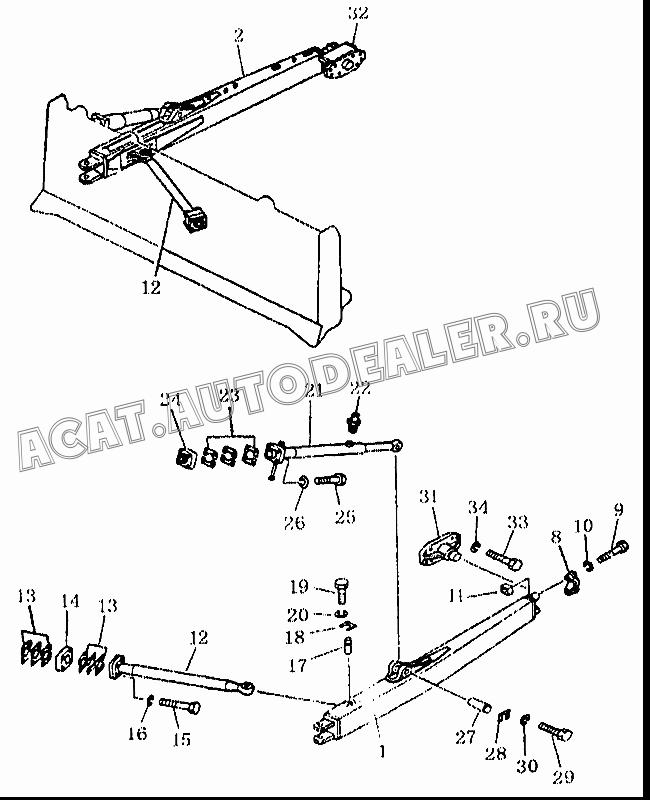 Левый штанговый толкатель 158-71-08000 для Shantui SD22