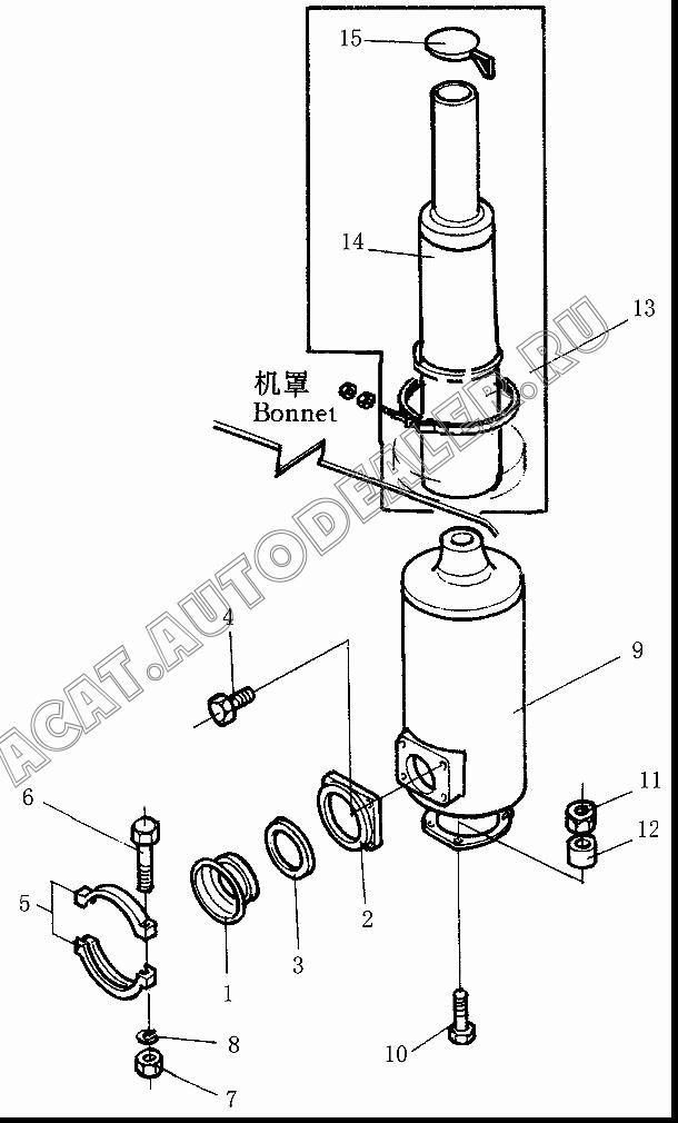 Muffler 6710-13-5710 для Shantui SD32