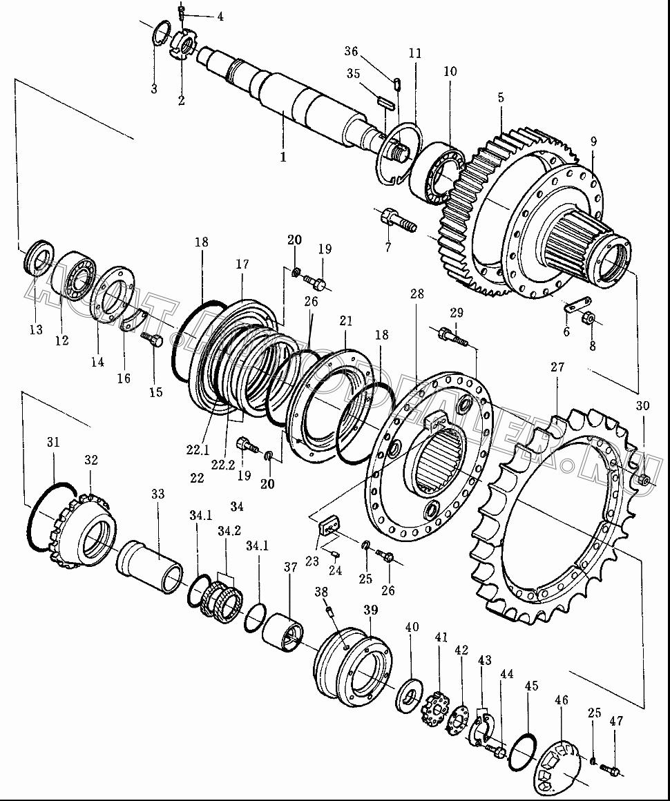 Shaft 175-27-31343 для Shantui SD32