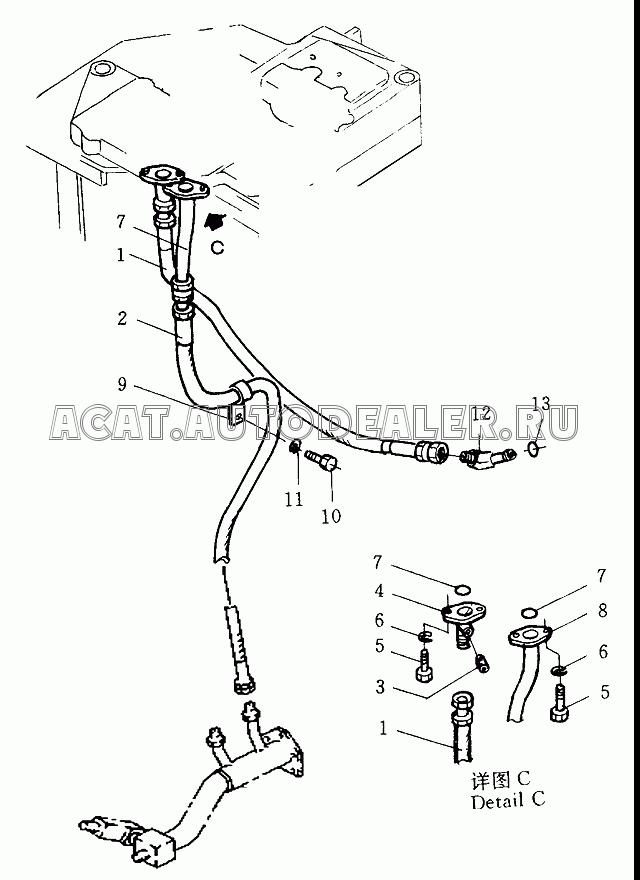 Hose 07102-20413 для Shantui SD32