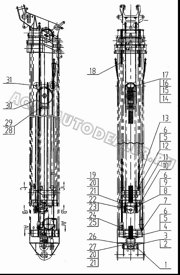 Guide pully structure QY25K.02III.5.1 для XCMG QY25K