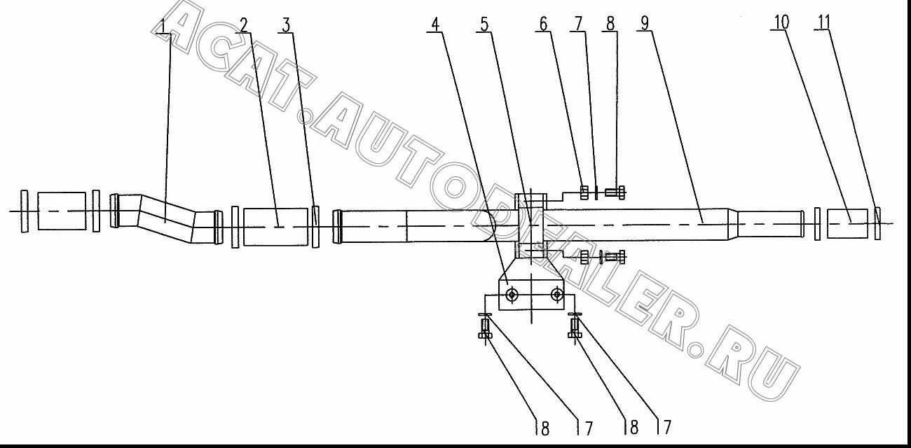 Pipe XZ16K.45.36 для XCMG XZ16K-XZ50K