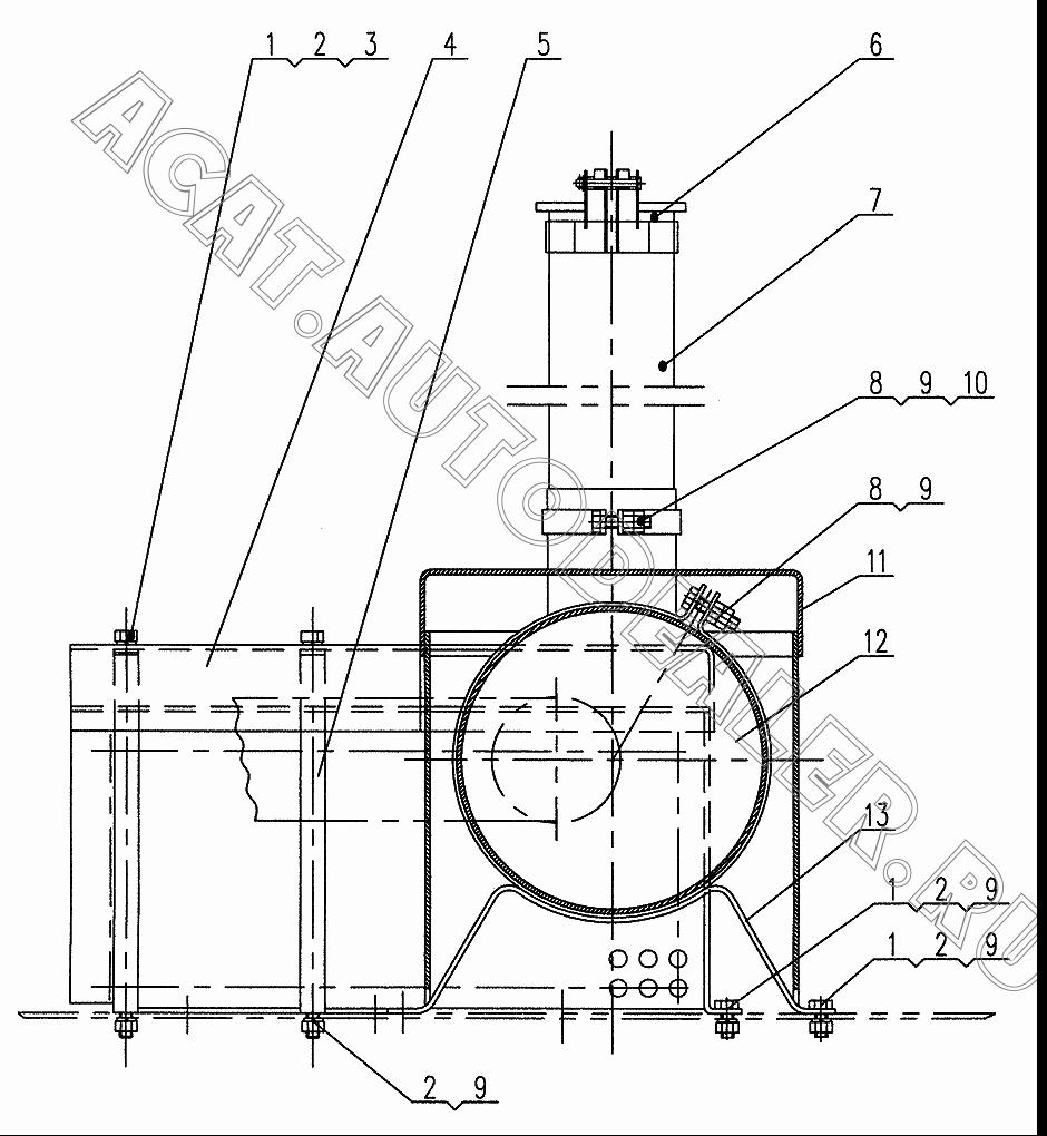 Exhaust pipe shell XZ16K.47.5A для XCMG XZ16K-XZ50K