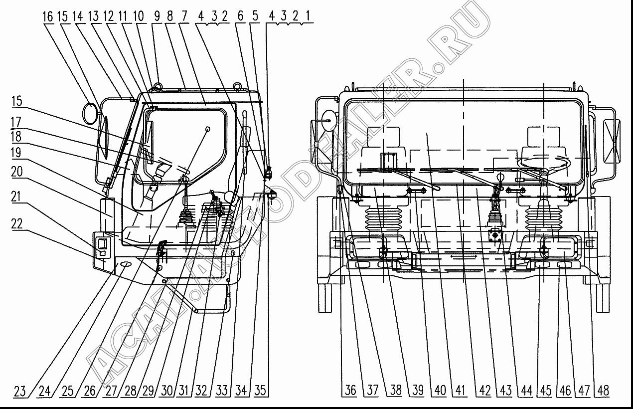 Front mirror d190-R150 для XCMG XZ16K-XZ50K