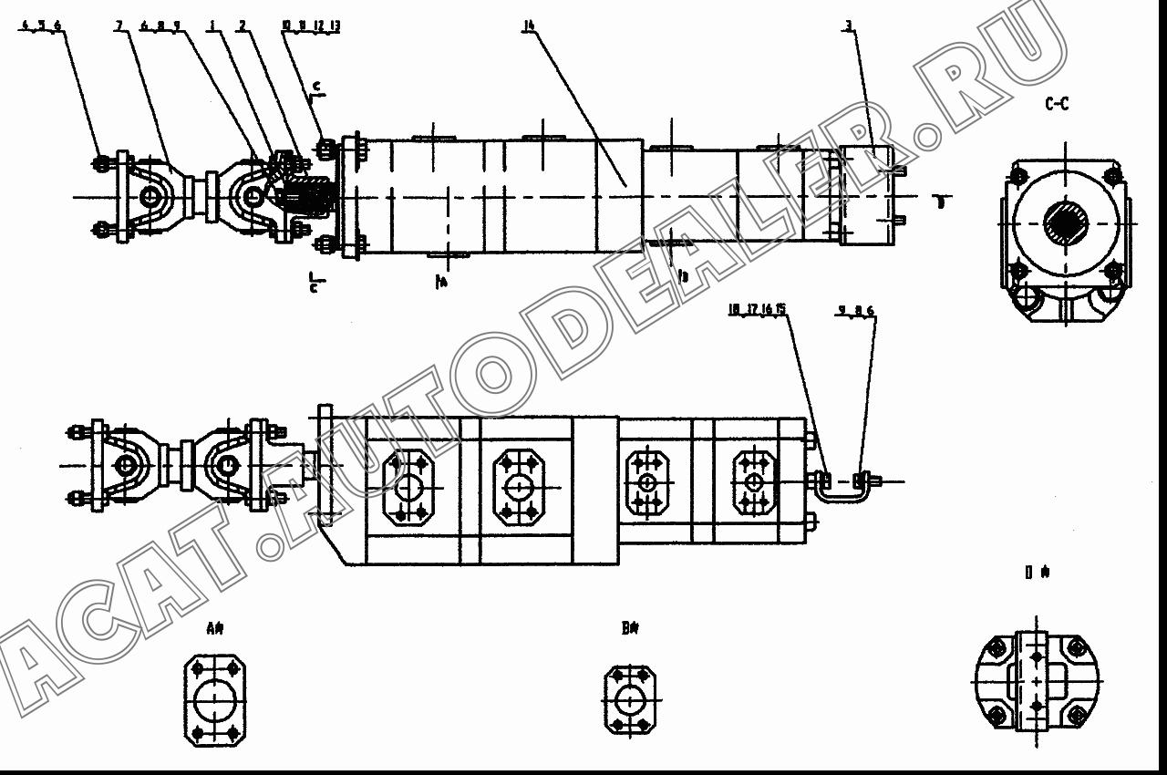 Oil pump HP051B678-20-20-10-02GA для XCMG XZ16K-XZ50K