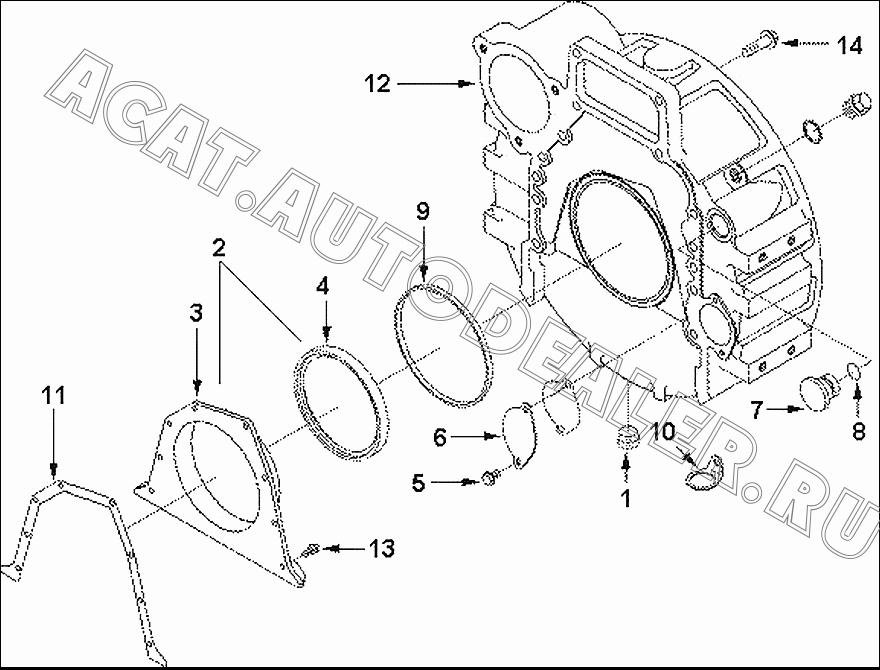 Кожух маховика C3966571 для Cummins ISLe310-30