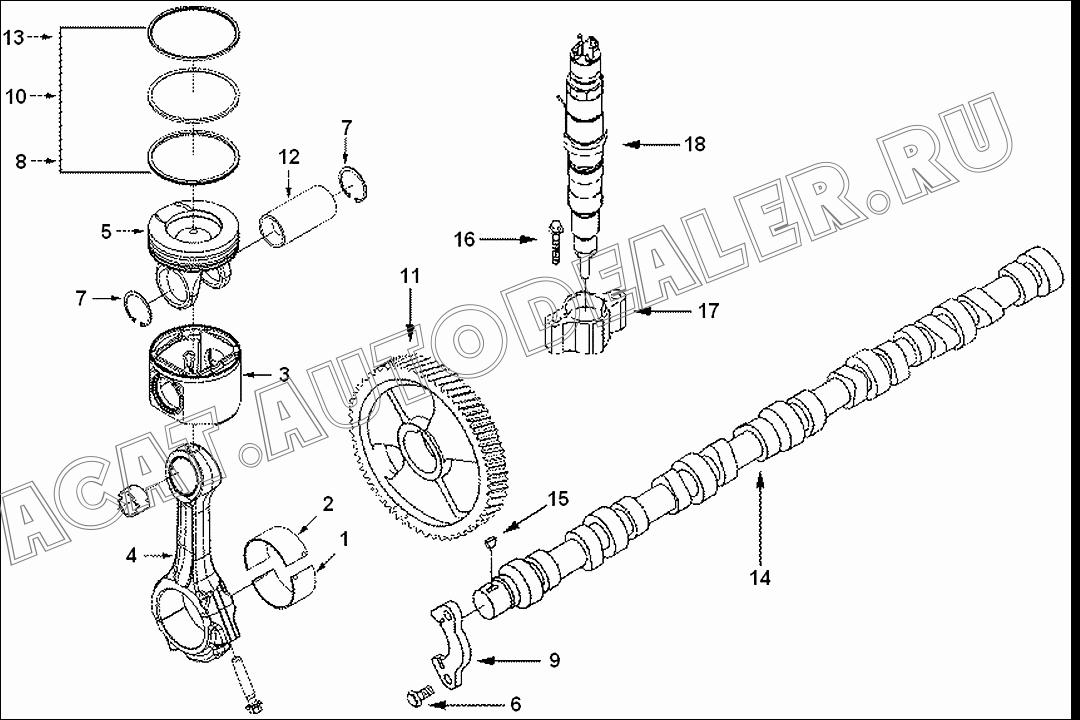 Распределительный вал C3966431 для Cummins ISLe310-30