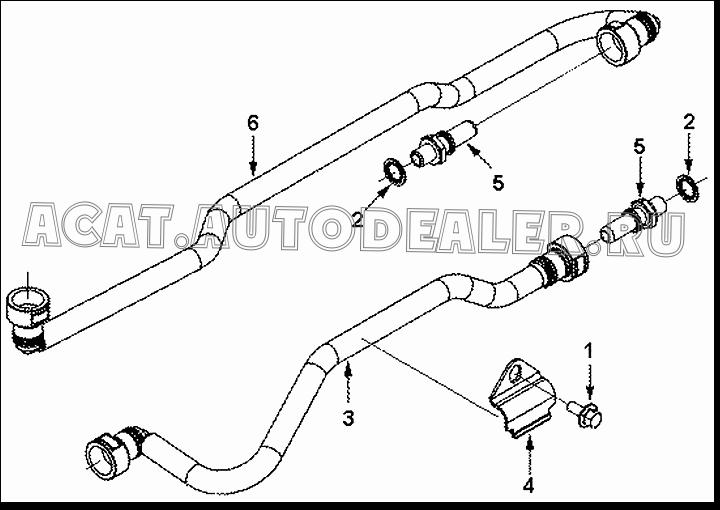 Топливоподающий патрубок C3966130 для Cummins ISLe310-30