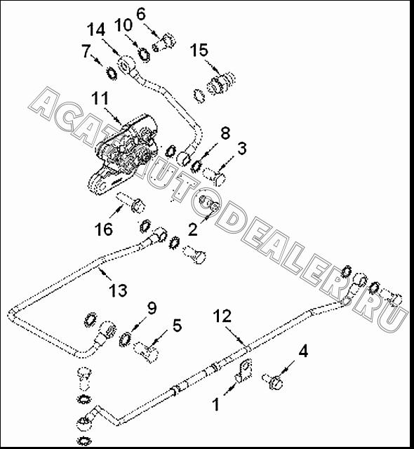 Трубка для слива топлива C3968427 для Cummins ISLe310-30