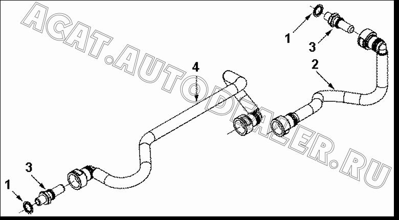 Топливоподающий патрубок C3966128 для Cummins ISLe310-30