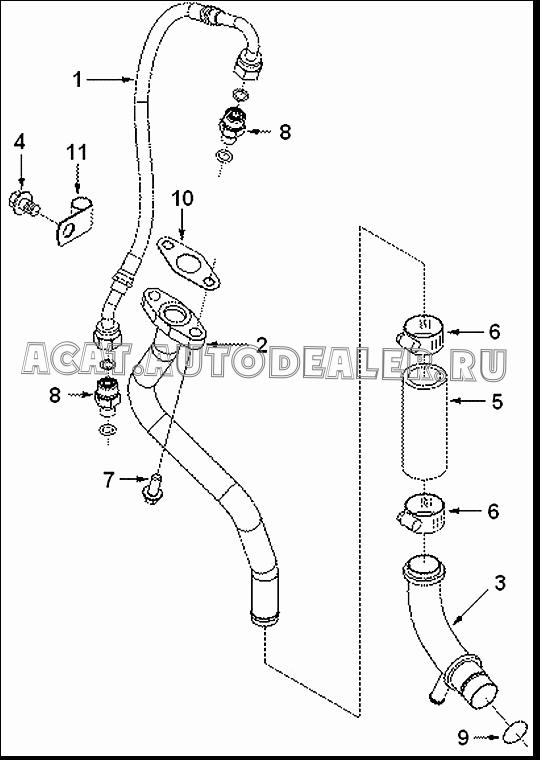 Гибкий шланг 3282167 для Cummins ISLe310-30